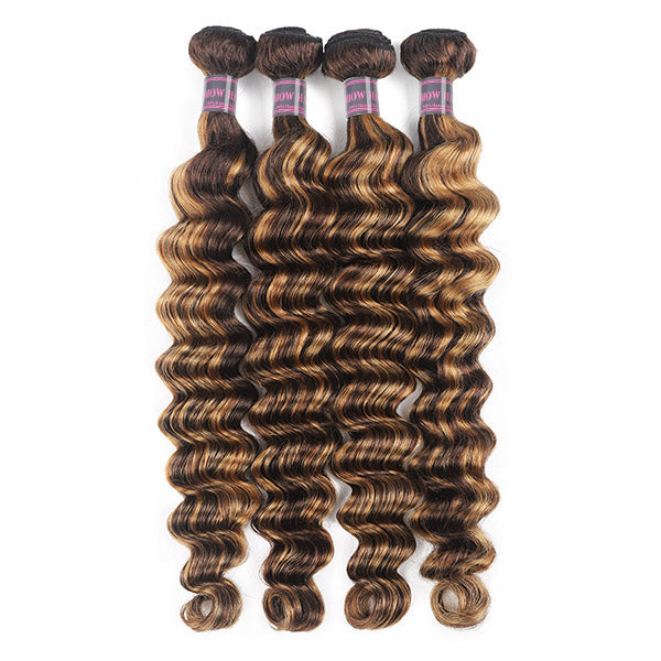 Ishow P4/27 Honey Blonde Loose Deep Wave Hair Bundles
