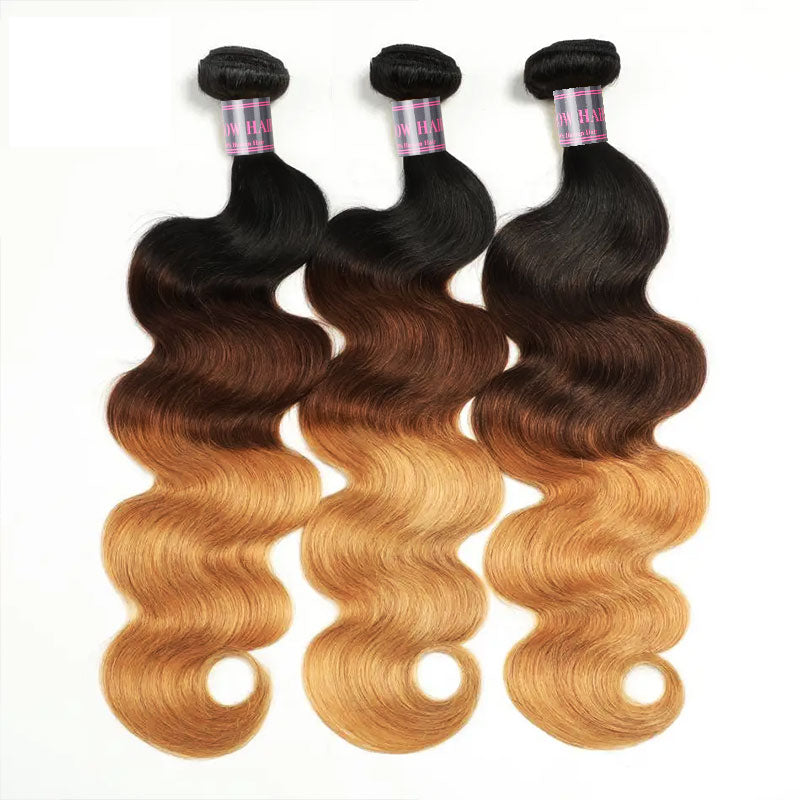 Ombre Body Wave Hair Bundles T1B/4/27 100% Human Hair