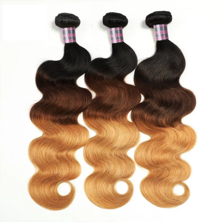 T1B/4/27 Brazilian Body Wave Hair Bundles in Three Shades