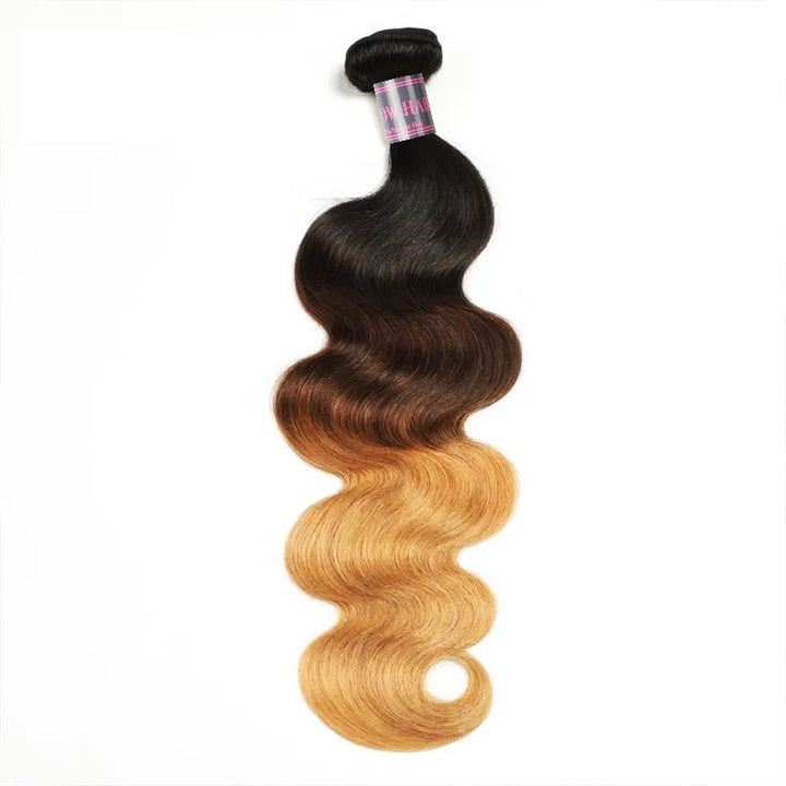T1B/4/27 Ombre Body Wave Hair Bundle in Soft, Shiny Human Hair