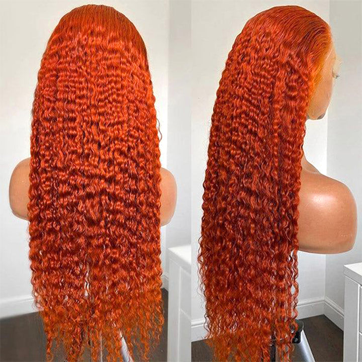Products Ginger and Orange Wigs 13x4 Lace Front Wigs 32Inch Curly Frontal Lace Wigs With Pre Plucked