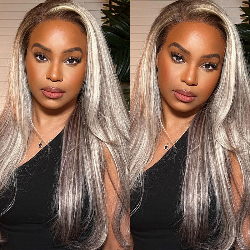 Ishow Ready To Wear Wigs P18/613 Straight HD Lace Hair Wigs PPB™ Blonde Highlight Lace Front Human Hair Wigs