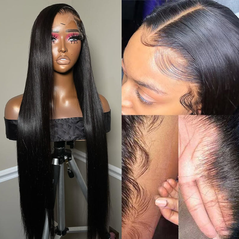 Bone Straight Real HD Lace Long Human Hair Undetectable Real HD Lace Wigs 13x4 Frontal Wigs