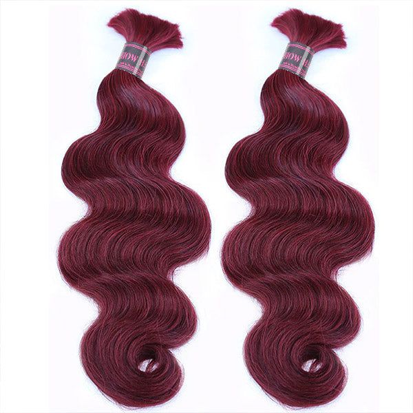 Ishow 99J Burgundy Body Wave Human Hair Bulk