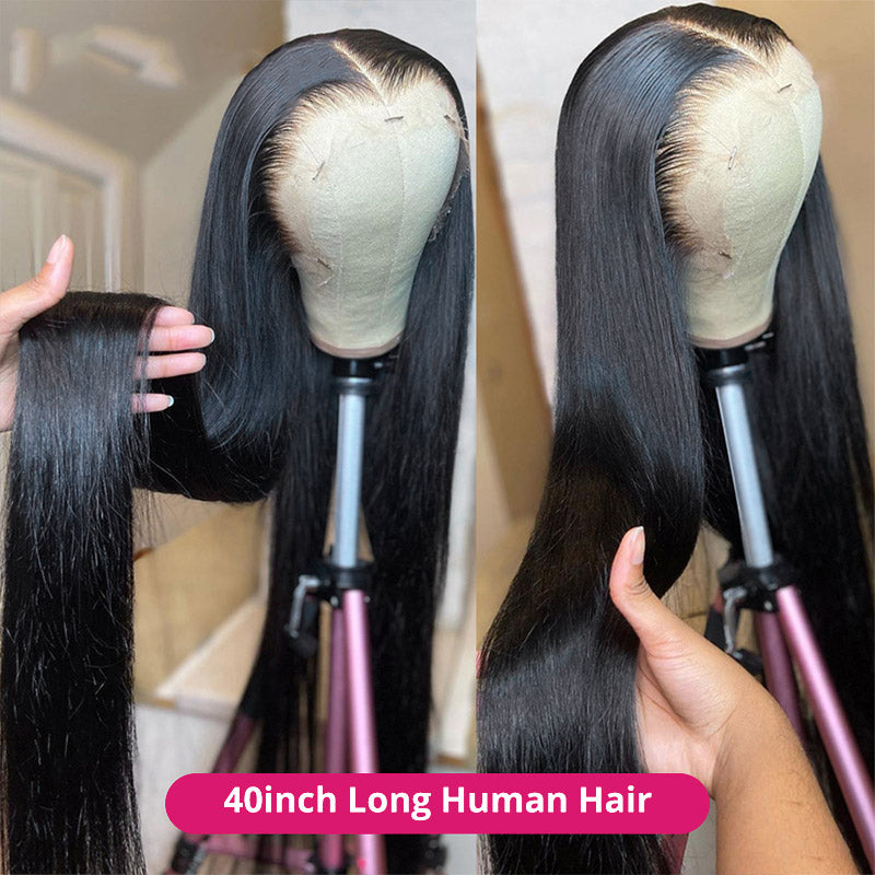 Ishow Beauty 40-Inch Black Straight Human Hair Wig