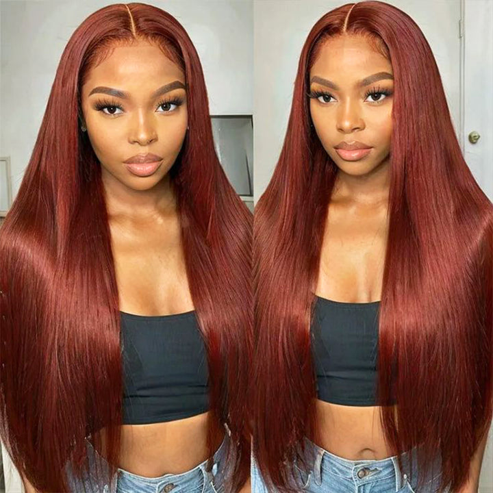 Reddish Brown Wig 13x4 Straight Lace Front Wigs 34Inch Frontal Lace Wigs