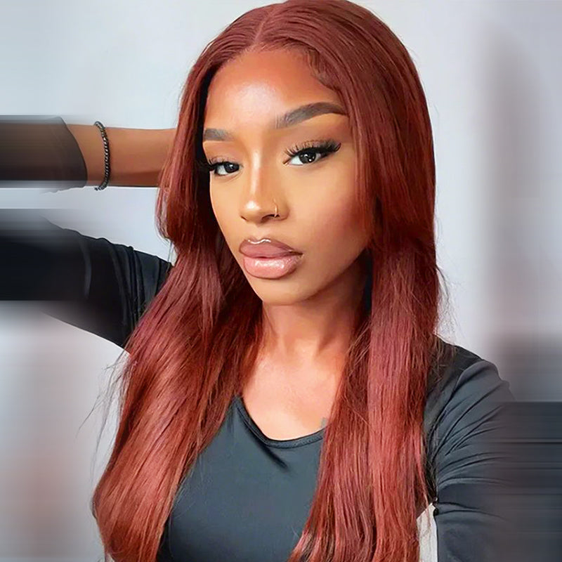 Reddish Brown Wig 13x4 Straight Lace Front Wigs 34Inch Frontal Lace Wigs