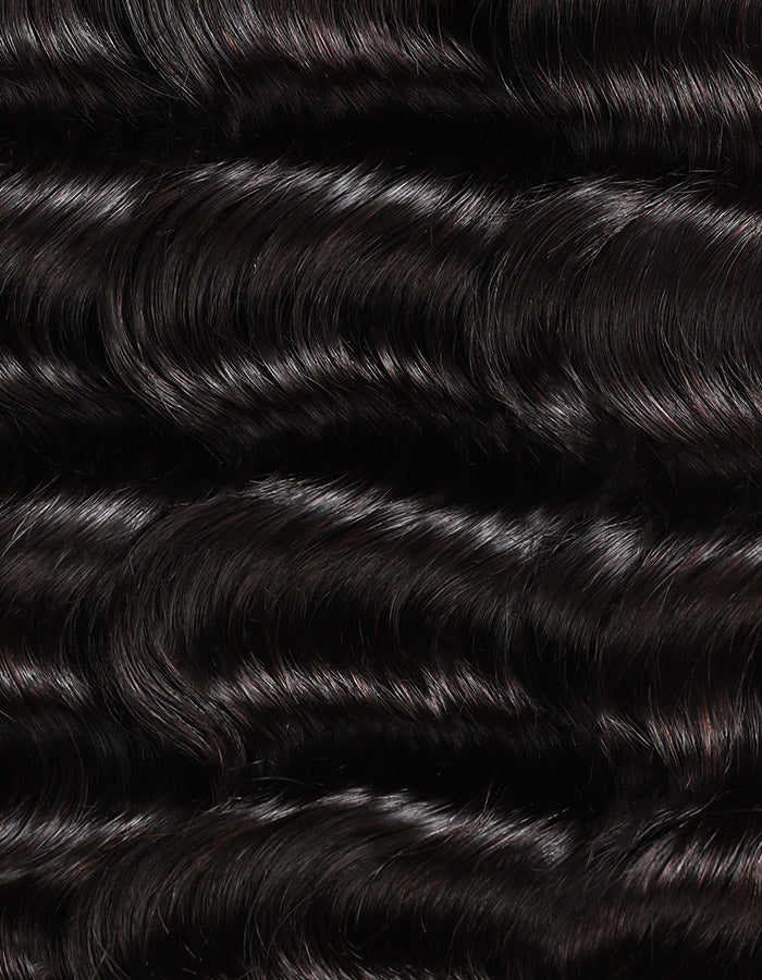 Loose Deep Wave Texture in Natural Black Color Highlighting the Curls