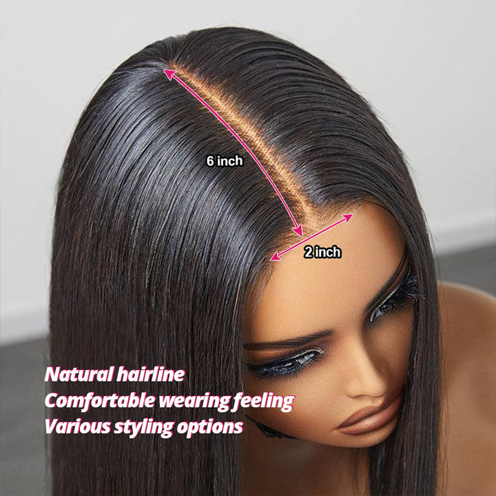 2X6 Lace Closure Bob Wig With Natural Hairline and Styling Options