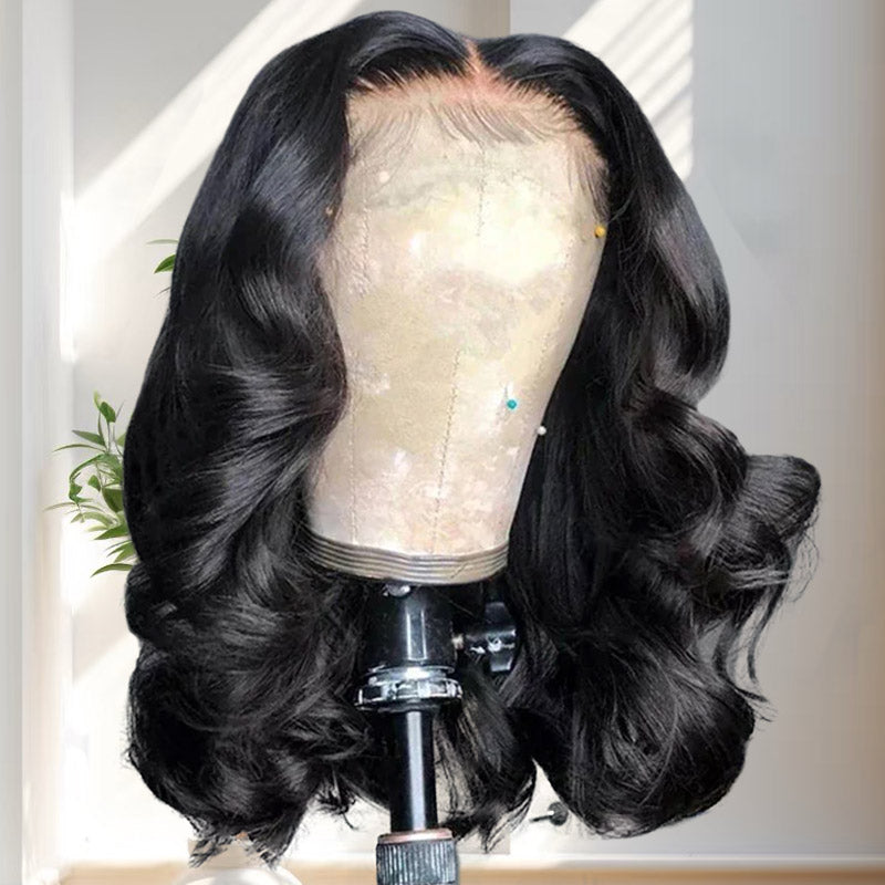 Bob Lace Front Wigs Body Wave Frontal Bob 14 Inch Bob Human Hair 180% Density Lace Wigs