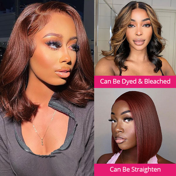 Styling Options for Auburn Brown Body Wave Wig: Curls, Straight, and Can Be Dyed