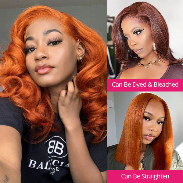 Ginger Orange Body Wave Wig Showcase On Three Models With Styling Options