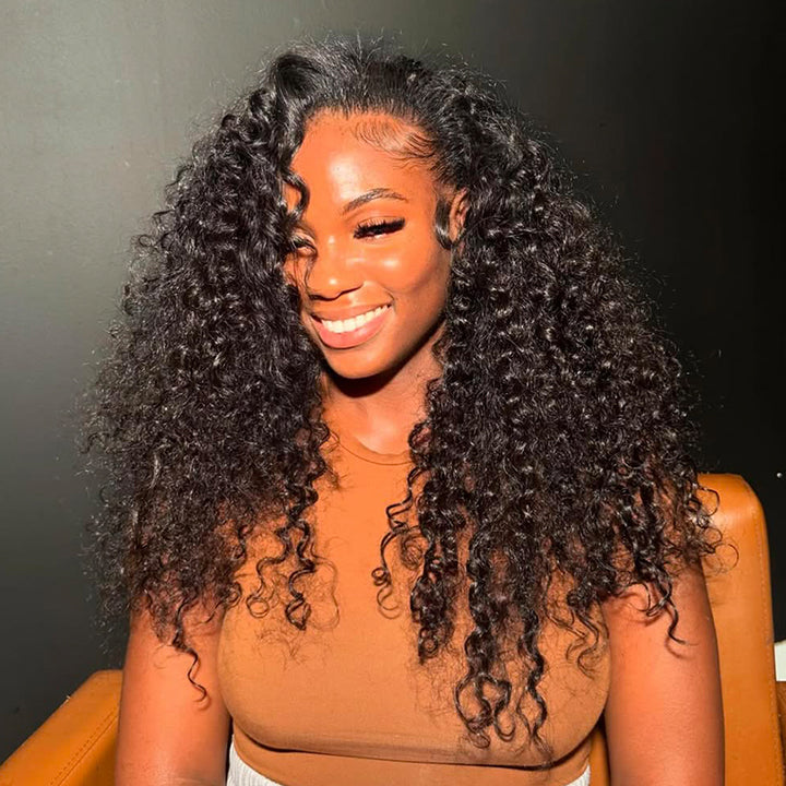 Ishow Kinky Curly Half Wig Seamless Ready To Wear Wigs With Invisible Drawstring Flip Over Glueless Wig Beginner Friendly
