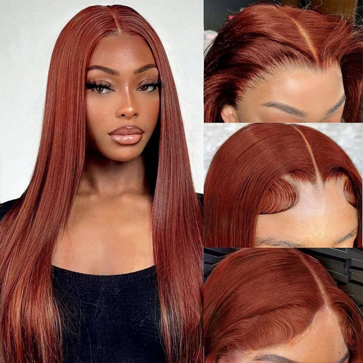 Reddish Brown Wig 13x4 Straight Lace Front Wigs 34Inch Frontal Lace Wigs