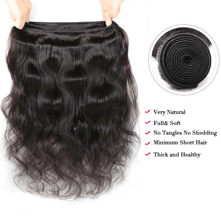 Body Wave Brazilian Human Hair Bundle With Double Weft and Healthy Ends