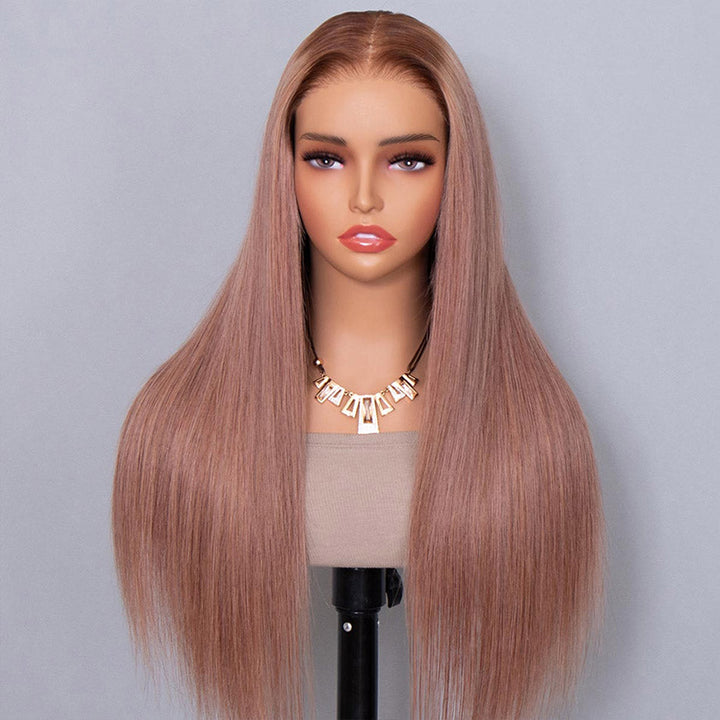 Ishow Ombre Ash Pink Lace Front Human Hair Wigs Straight Ready To Wear 13x6 HD Lace Glueless Wig