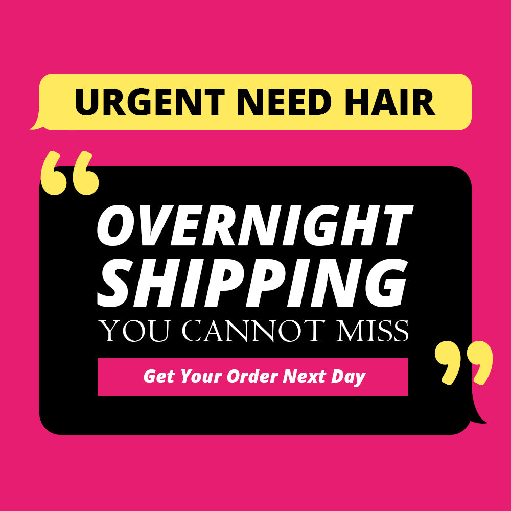 Banner Promoting Overnight Shipping for Hair With Urgent Order Message