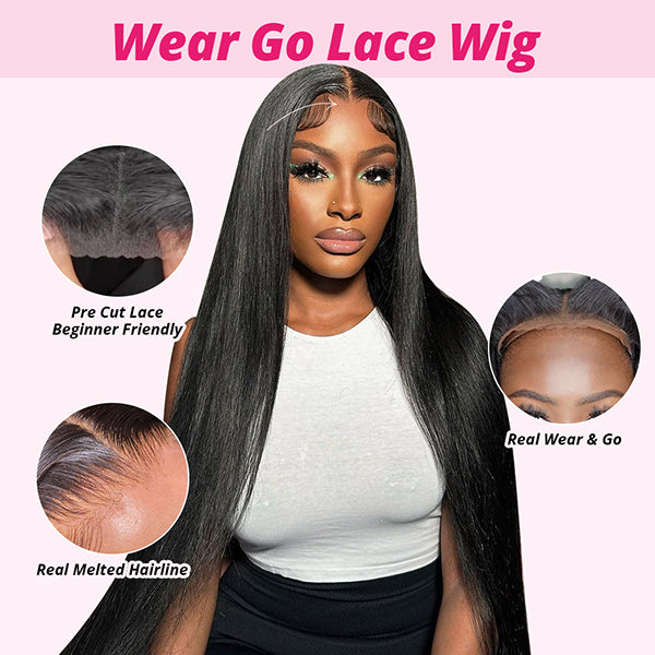 Model Displaying Straight Lace Wig With Pre-Cut Lace and Realistic Hairline Features