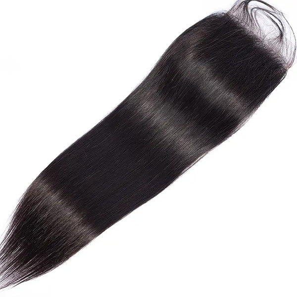 5X5 Lace Closure for Brazilian Straight Hair, Natural Black With Smooth Texture