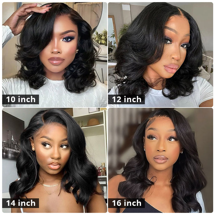 Bob Lace Front Wigs Body Wave Frontal Bob 14 Inch Bob Human Hair 180% Density Lace Wigs