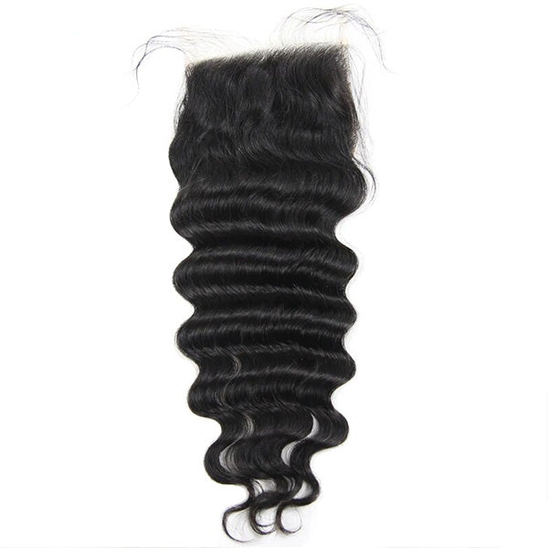 Loose Deep Wave 5X5 Lace Closure in Natural Black Color, Soft and Shiny Texture
