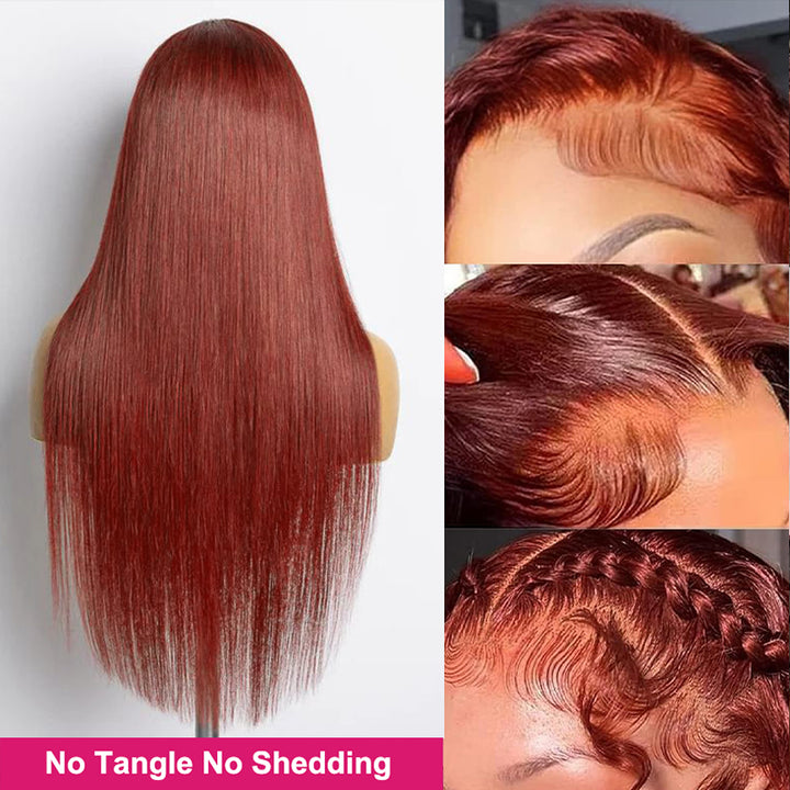 Reddish Brown Wig 13x4 Straight Lace Front Wigs 34Inch Frontal Lace Wigs