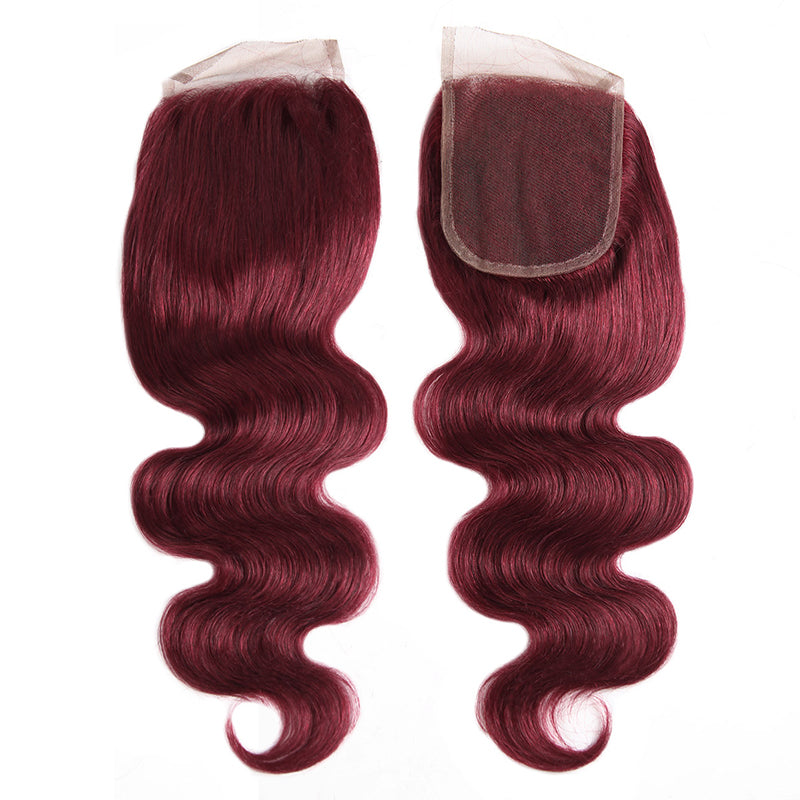 Burgundy Bundles with Closure Body Wave 3 Bundles With Human Hair Brazilian Hair