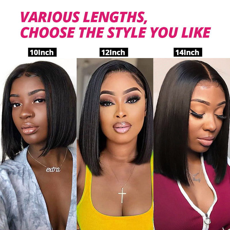 Bob Wig Length Options: 10, 12, and 14 Inch