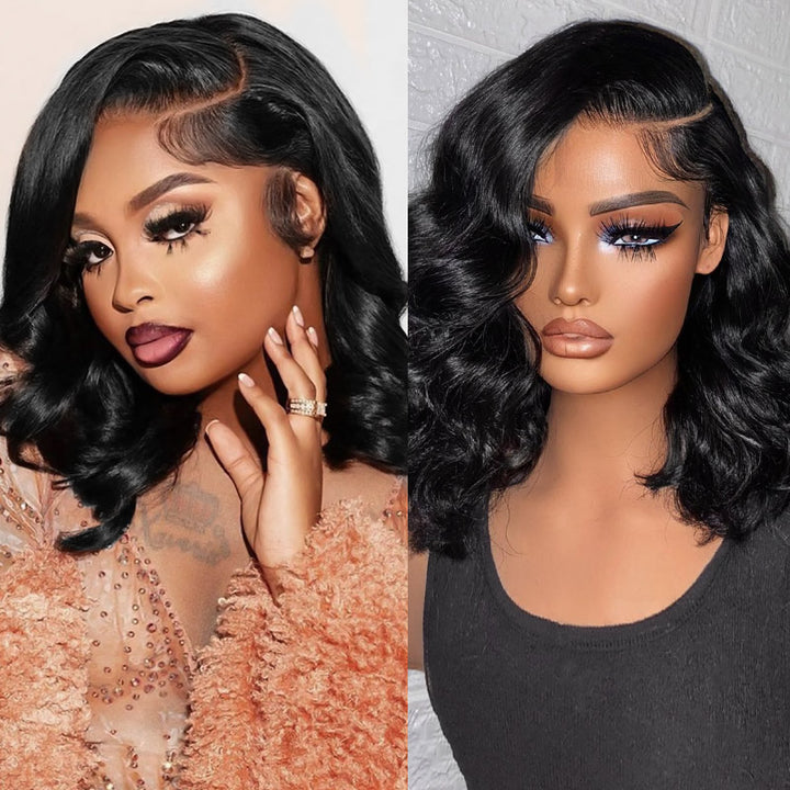 Bob Lace Front Wigs Body Wave Frontal Bob 14 Inch Bob Human Hair 180% Density Lace Wigs