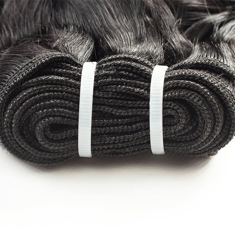 Flawless T1B/99J Water Wave Bundles with 4x4 Lace Closure for a Ready-to-Wear Look