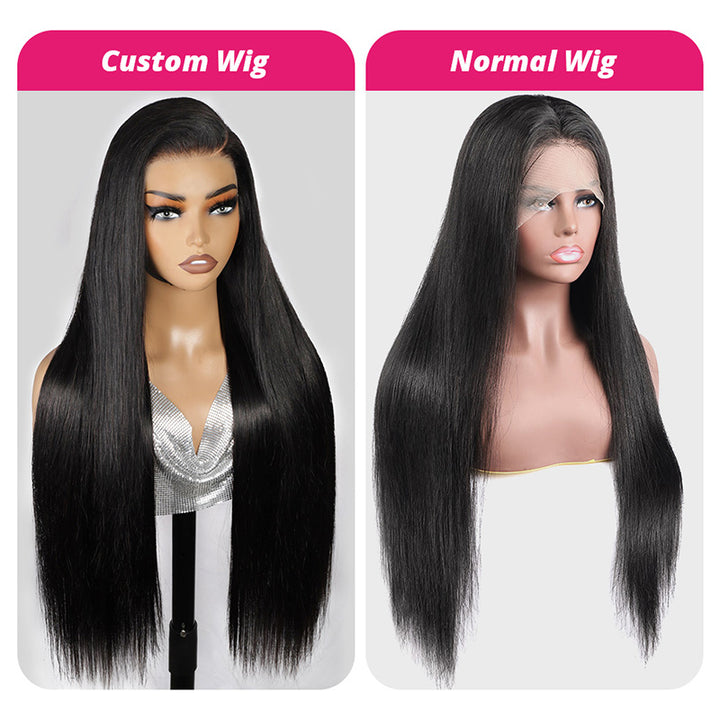 Comparison of Custom Wig and Normal Wig With Long Black Hair