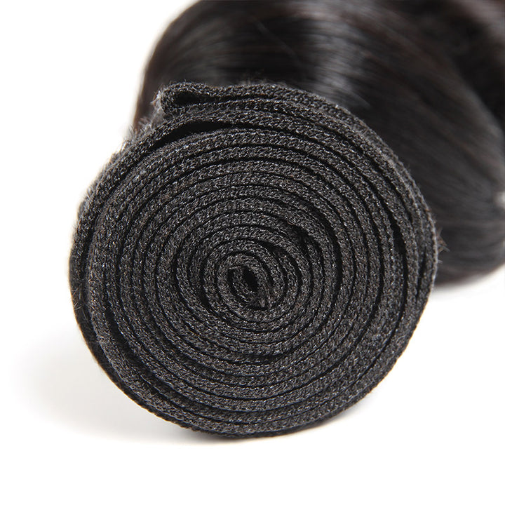 Rolled 100% Human Hair Bundle With Natural Black Color and Soft Texture