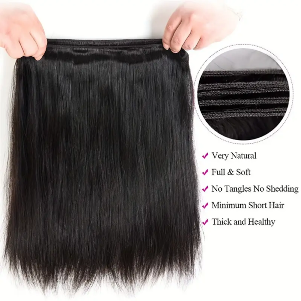 10-Inch Brazilian Straight Human Hair Bundle Showcasing Smooth, Healthy Texture