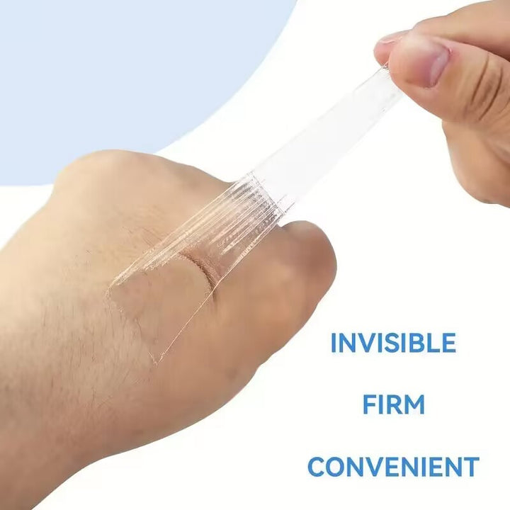 Hand Applying Invisible Wig Tape, Highlighting Firm and Convenient Use