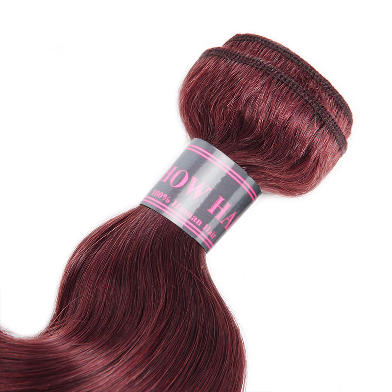 Burgundy Bundles with Closure Body Wave 3 Bundles With Human Hair Brazilian Hair