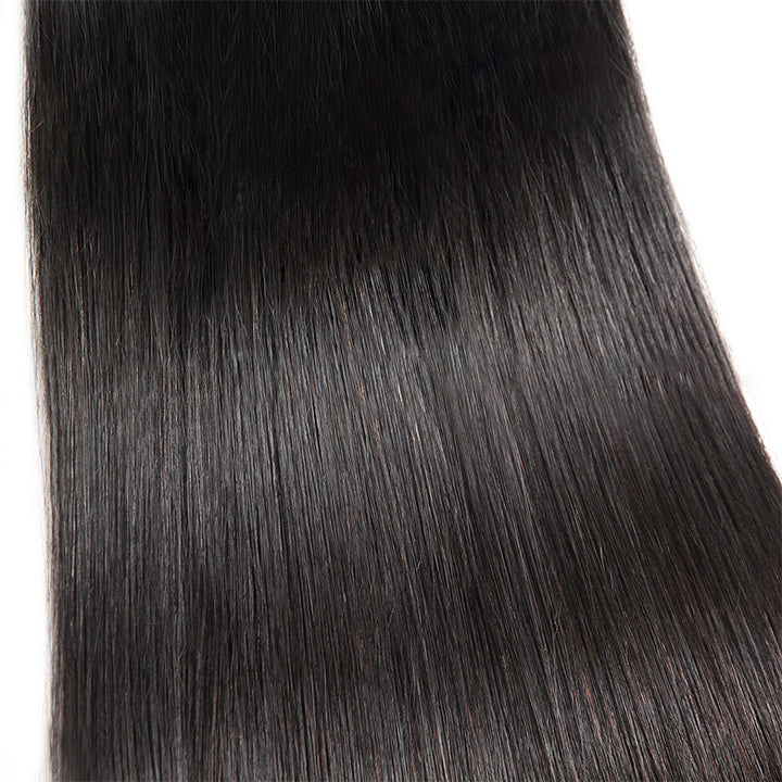 Sleek Straight Black Human Hair Weft Emphasizing Smooth Texture and Shine