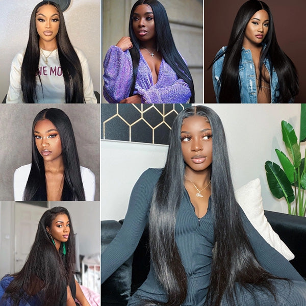 Models Showcasing Various Styles of Brazilian Straight Hair Extensions