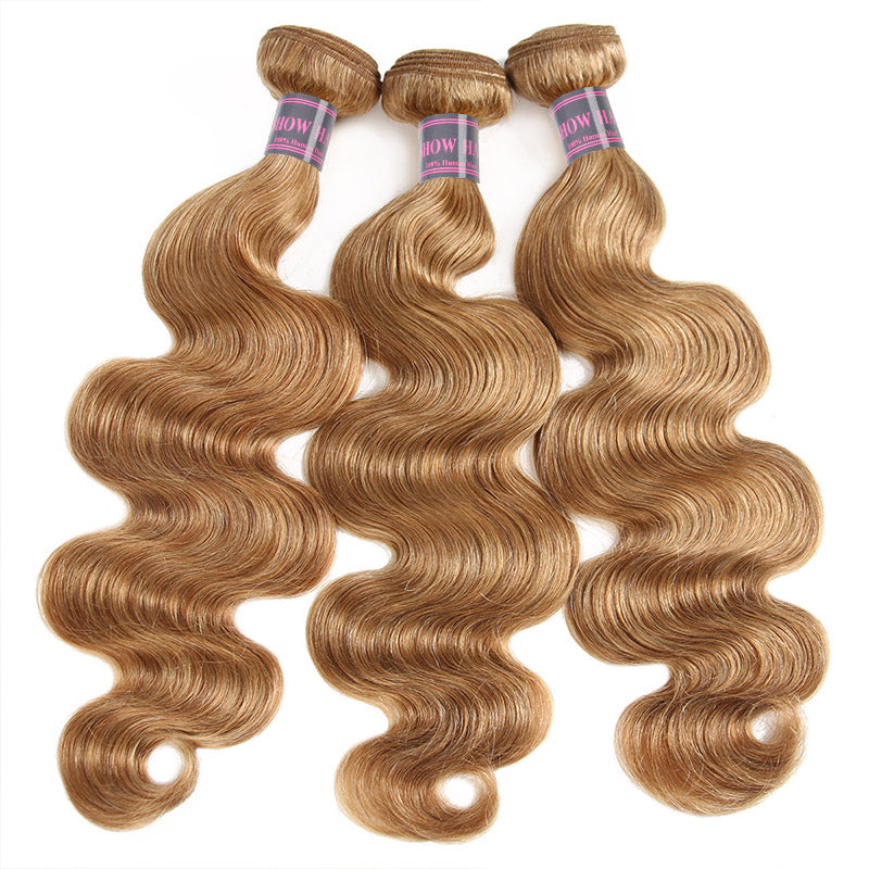 3 Bundles Body Wave #27 Blonde Human Hair