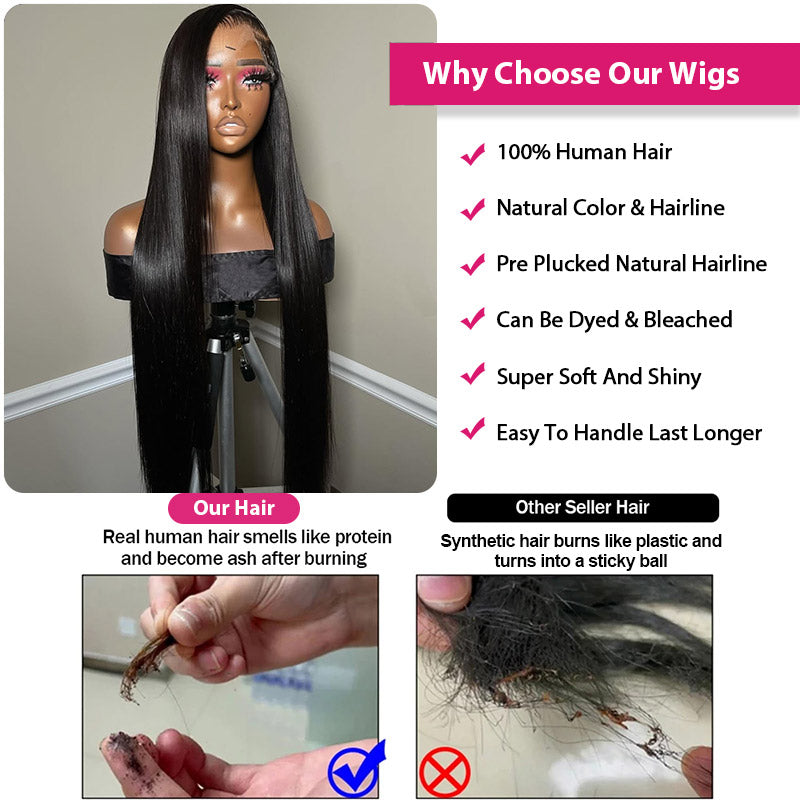 Ishow Beauty Human Hair Wig Comparison, Black Straight Hair.