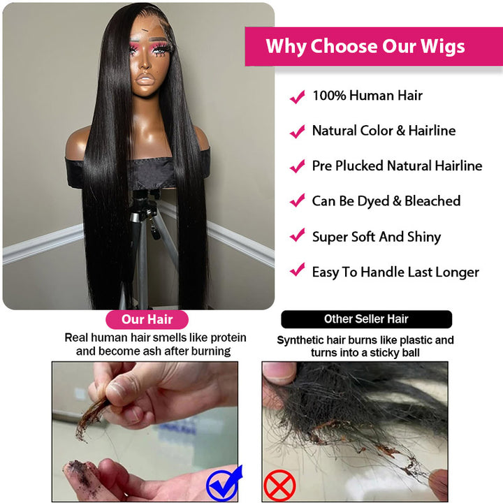 Ishow Beauty Human Hair Wig Comparison, Black Straight Hair.