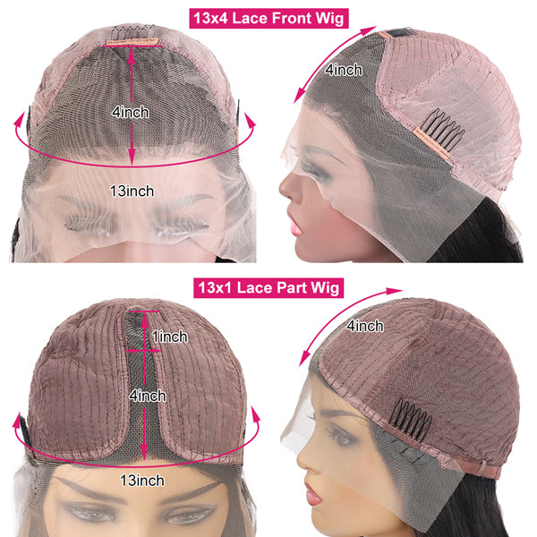 13X4 and 13X1 Lace Front Wig Cap With Measurements and Details