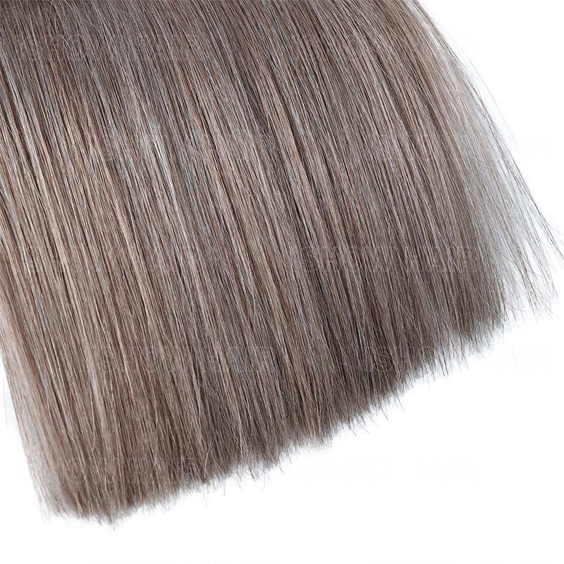 Ishow #18 Dark Ash Platinum Straight Hair - Close Up