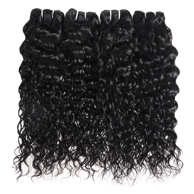Four Wavy Jet Black Human Hair Bundles Highlighting Soft Curls and Quality