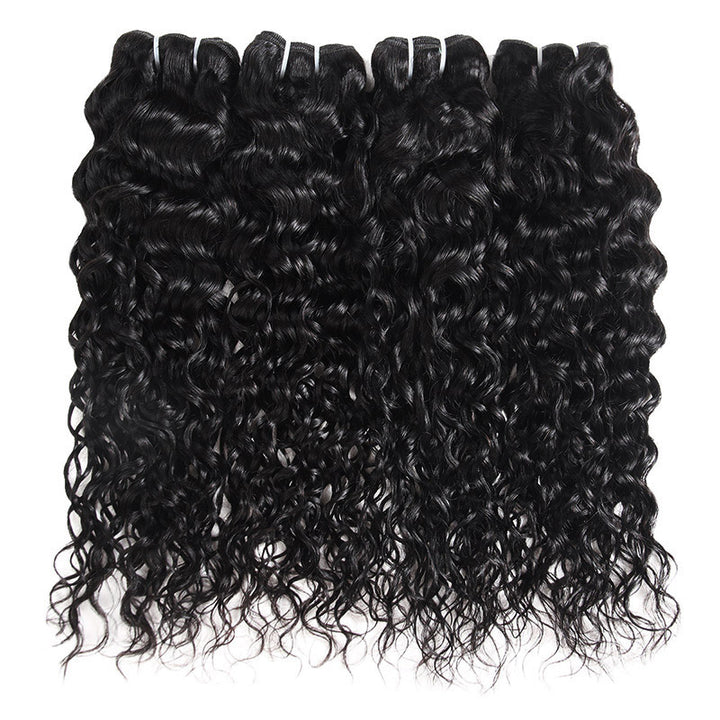 Four Wavy Jet Black Human Hair Bundles Highlighting Soft Curls and Quality