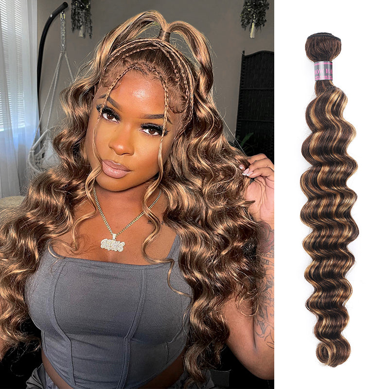 P4/27 Honey Blonde Body Wave Human Hair Bundle With Rich Wave Pattern