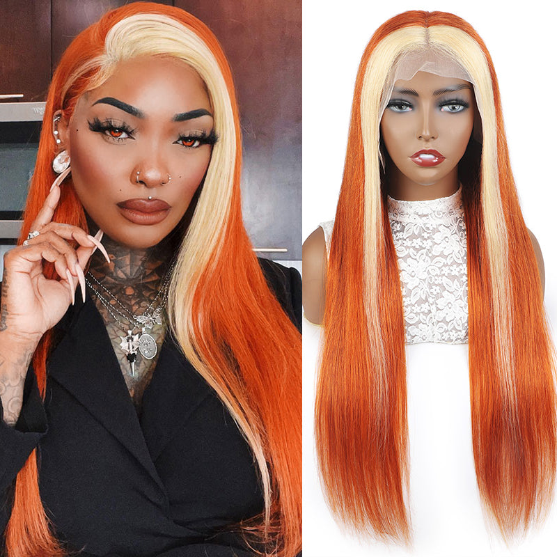 Ginger Wig 13x4 Blonde Human Hair Wigs Straight Hair Lace Front Wigs With Baby Hair