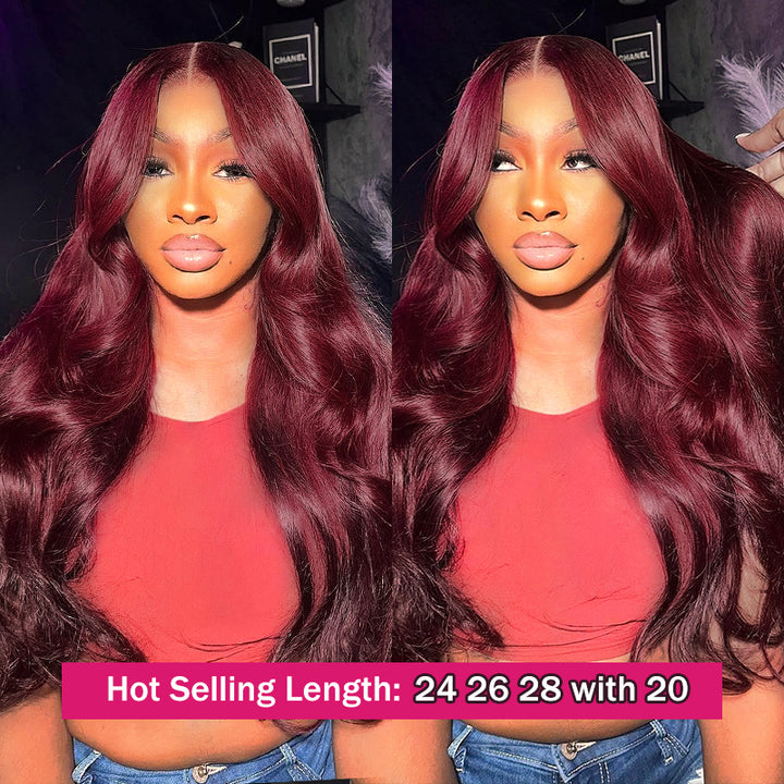 Burgundy Bundles with Closure Body Wave 3 Bundles With Human Hair Brazilian Hair