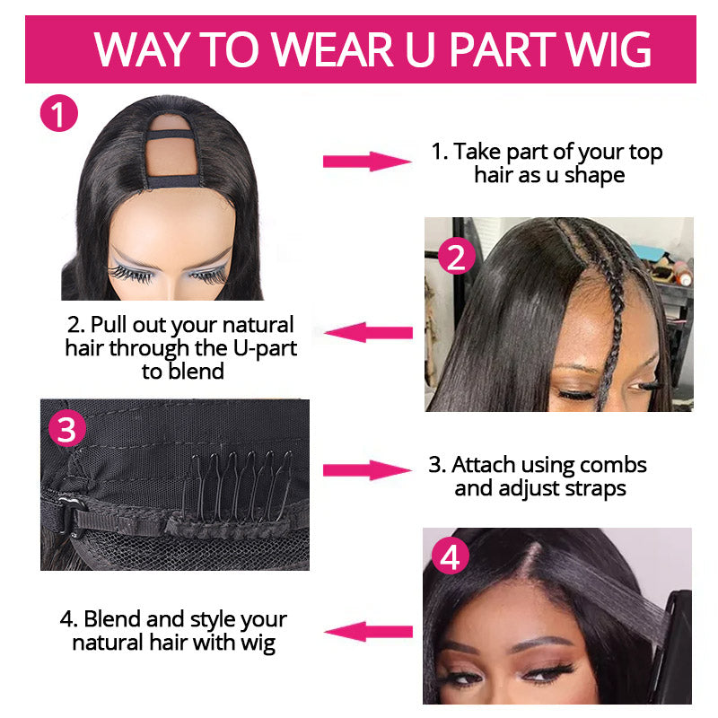 Instructions for Wearing a U Part Wig With Clear Steps and Visuals