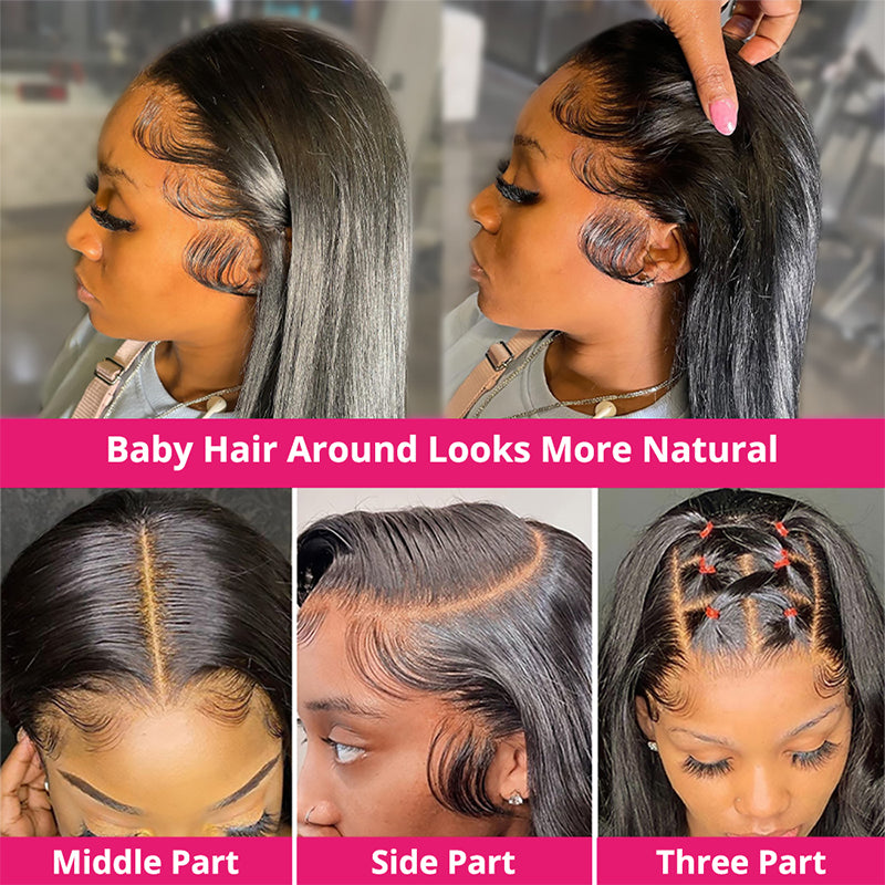 Brazilian Straight 13X6 Lace Front Wig Styling Options With Baby Hair Effects