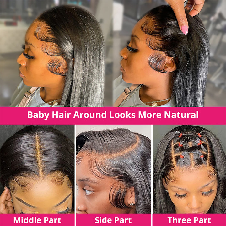 Brazilian Straight 13X6 Lace Front Wig Styling Options With Baby Hair Effects